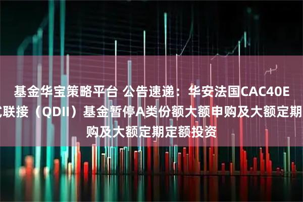 基金华宝策略平台 公告速递：华安法国CAC40ETF发起式联接（QDII）基金暂停A类份额大额申购及大额定期定额投资
